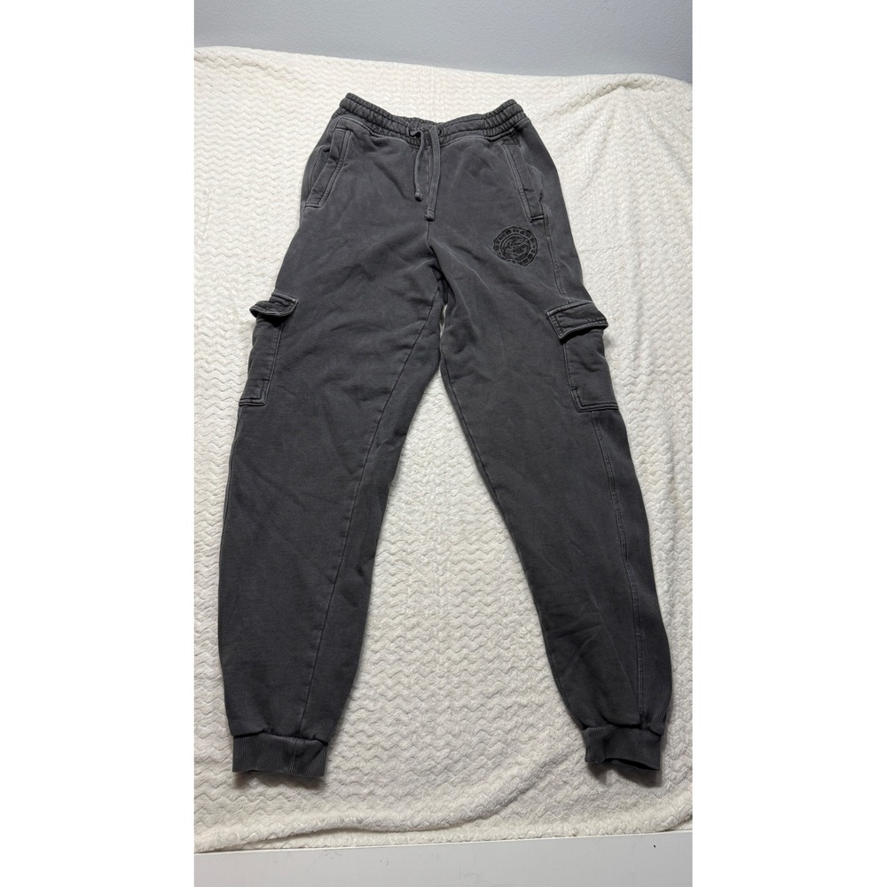 Gymshark Heritage Cargo Joggers Washed Grey Embroidered Crest Sweatpants XS